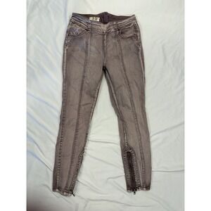 Free People Gray Cropped Ankle Jeans with Front Seams
